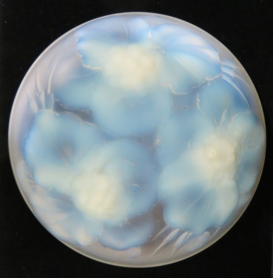 Editions Etling Opalescent Glass Bowl Geraniums